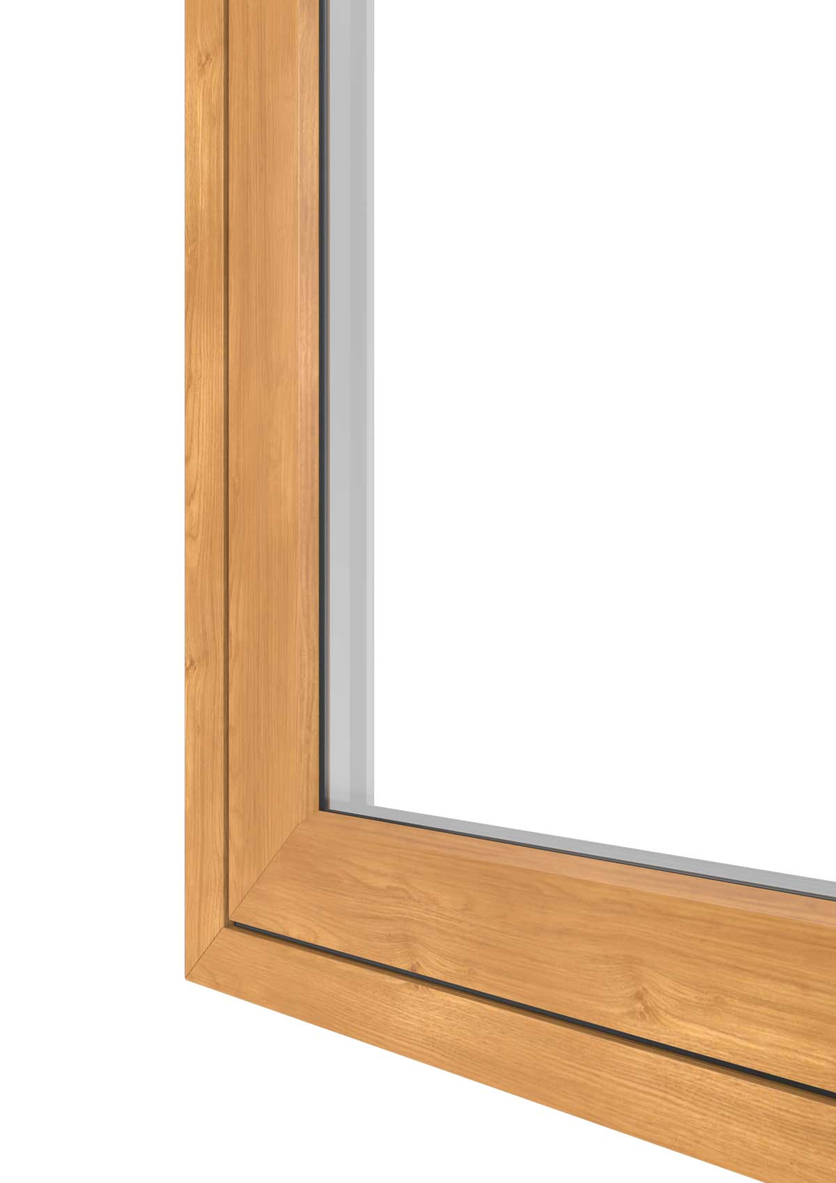 Woodgrain flush windows