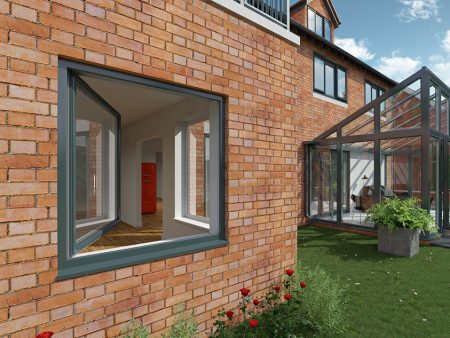 an exterior view of front windows on a house in milton keynes